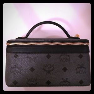MCM grey cosmetic train case