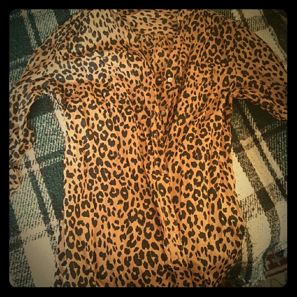 Leopard button up