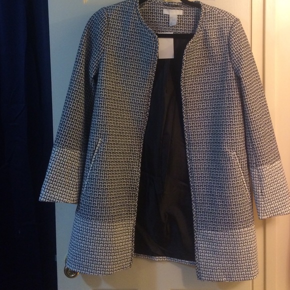 H&M Navy Tweed Coat