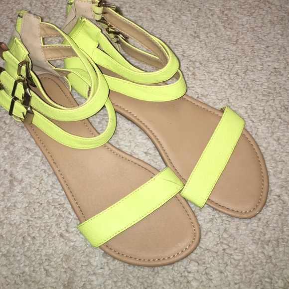 Neon yellow sandals