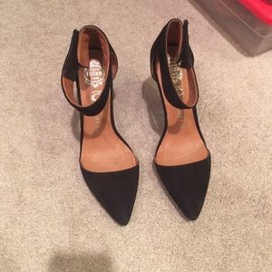 Jeffery Campbell suede black heel w/ankle strap