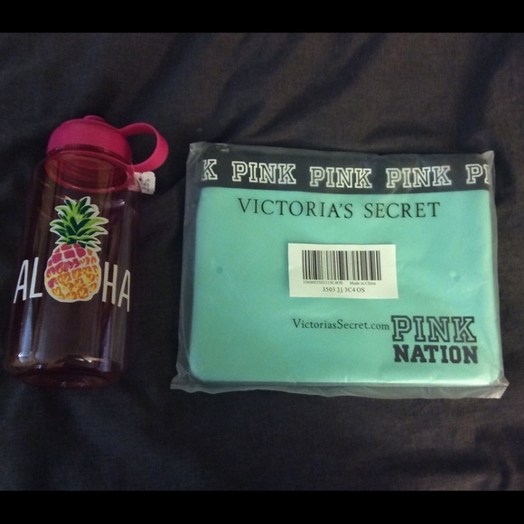 NEW! VS PINK Bikini Bag & BBW Water Bottle Set