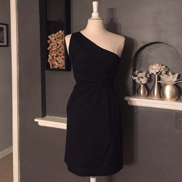 JCrew One Shoulder Black Cotton Dress