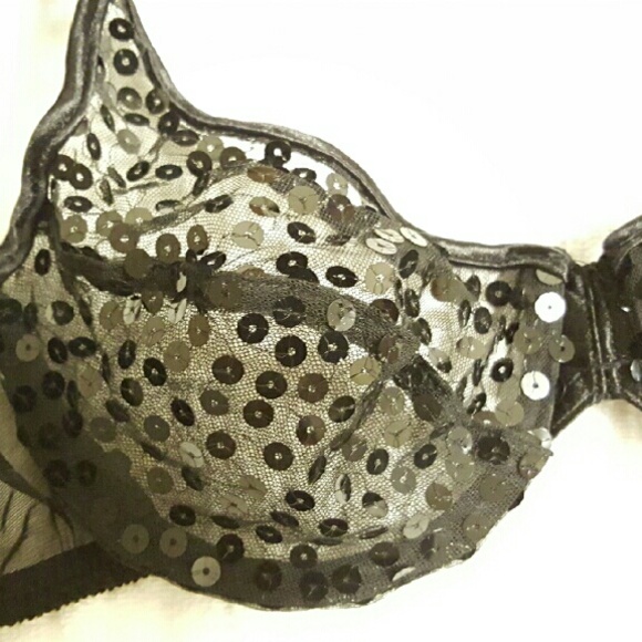 SEXY VICTORIA SECRET SEQUIN/MESH BRA PANTY - Picture 2 of 4