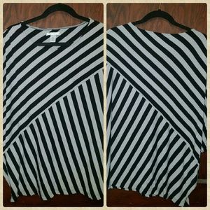 Asymmetrical striped top