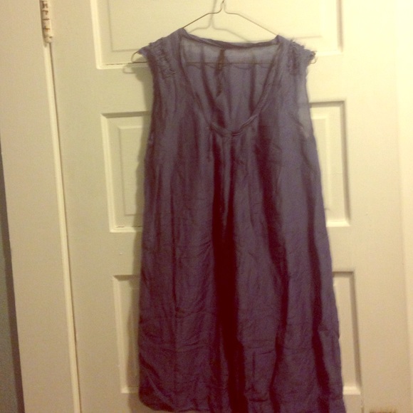 Silky blue shift dress