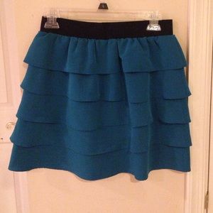 Blue ruffled skirt