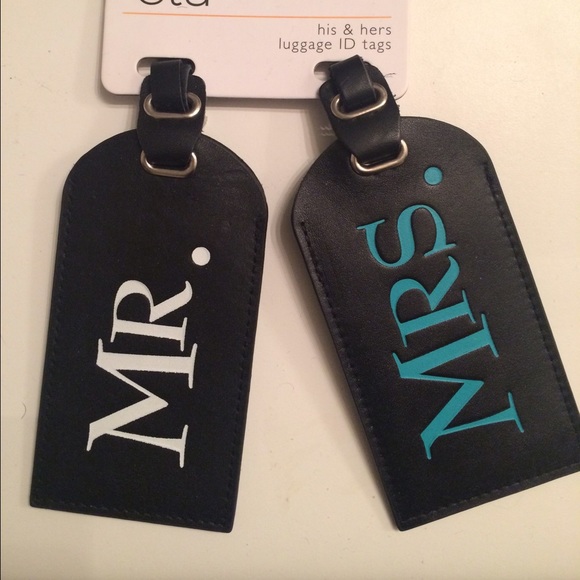 Mr. and Mrs. luggage tags