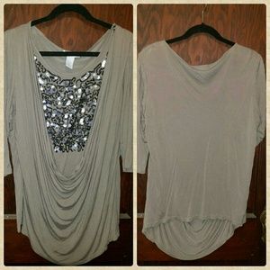 Hi-lo sequins top