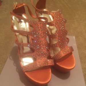 Never worn jeweled coral Bakers sandals