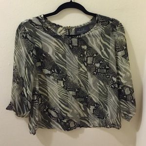 Grey and black printed Blouse