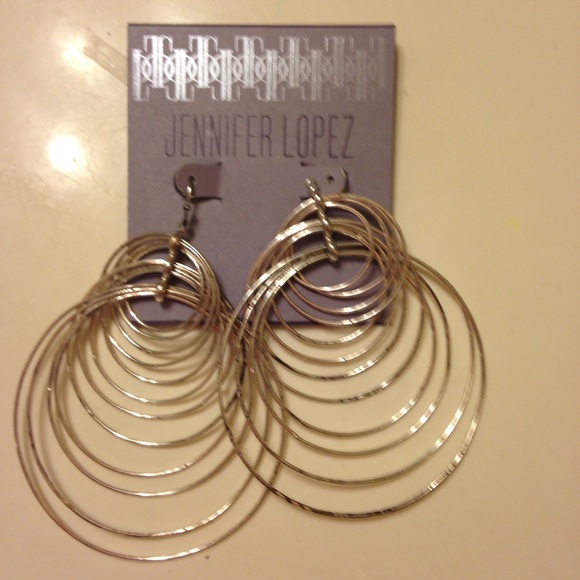 JLo silver earrings
