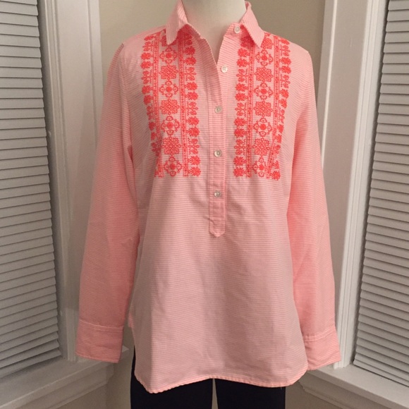 Embroidered Neon Stripe Popover