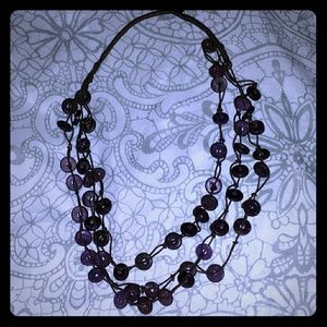 Purple bead necklace