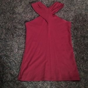 Cross neck tank top