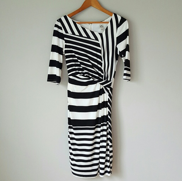 {Sangria} Black & White Striped Dress - Picture 3 of 4