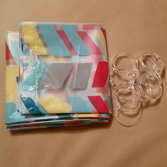 Shower curtain, rod, and mirror set!