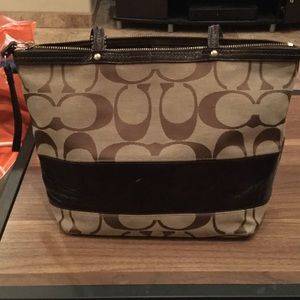 Cheap Coach Signature Stripe Shopper Bag/Tote