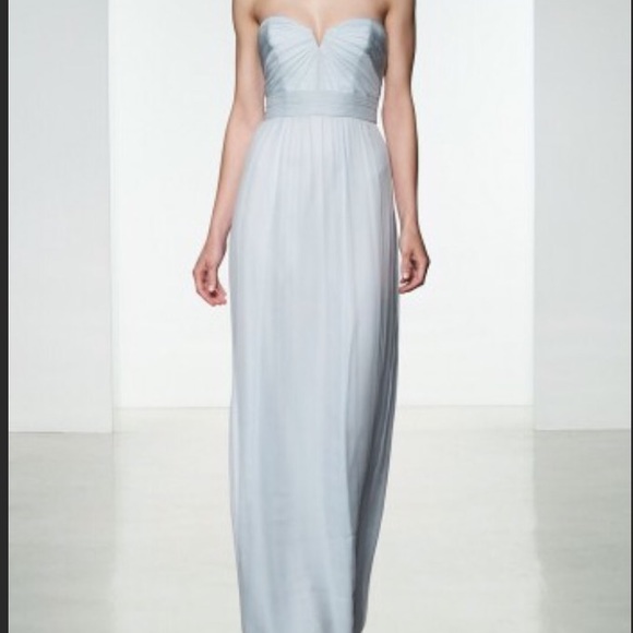 Amsale chiffon bridesmaid gown