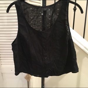 H&M | black eyelet tank
