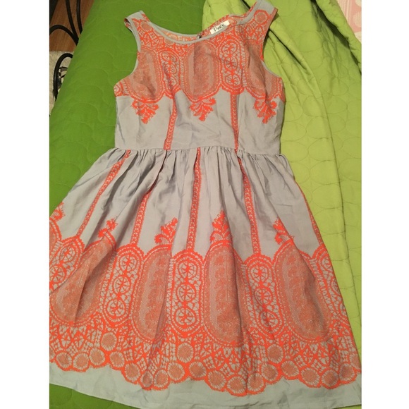 Orange and gray dress