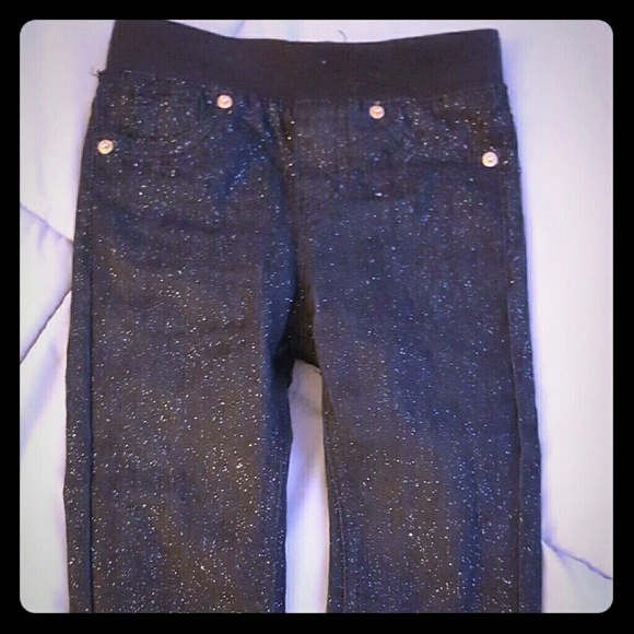 Baby girl glitter straight leg  jeans