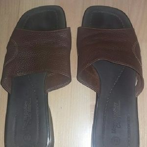 Sandal Slides (Dark Brown ) Leather upper shoe.
