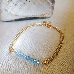 Aquamarine Swarovski Crystal Chain Bracelet