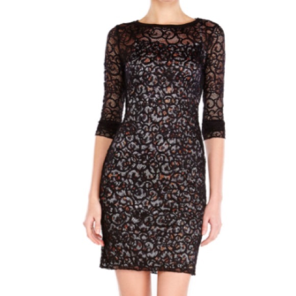 JUST CAVALLI Black Lace Sheath Dress