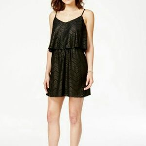 shimmery Laser cut mini dress