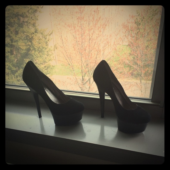 Black Suede Steve Madden heels