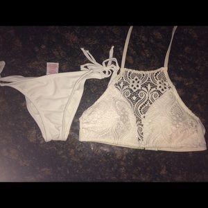 White crochet bathing suit