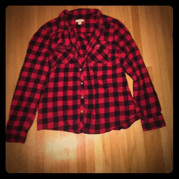 ❤️Gorgeous Bright Red plaid flannel
