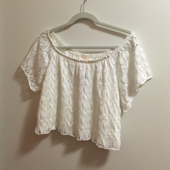 White Surf Gypsy Revolve off shoulder white shirt