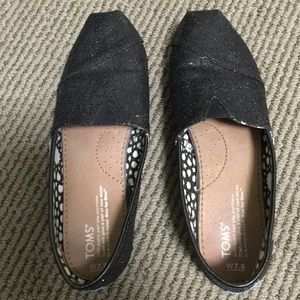 Black glitter TOMS