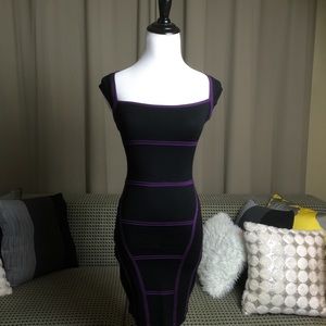 Forever 21 bandage bodycon dress NWT black/purple