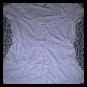 American Eagle Plain White shirt with rope belt