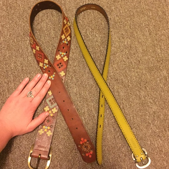 2 FOSSIL BELTS