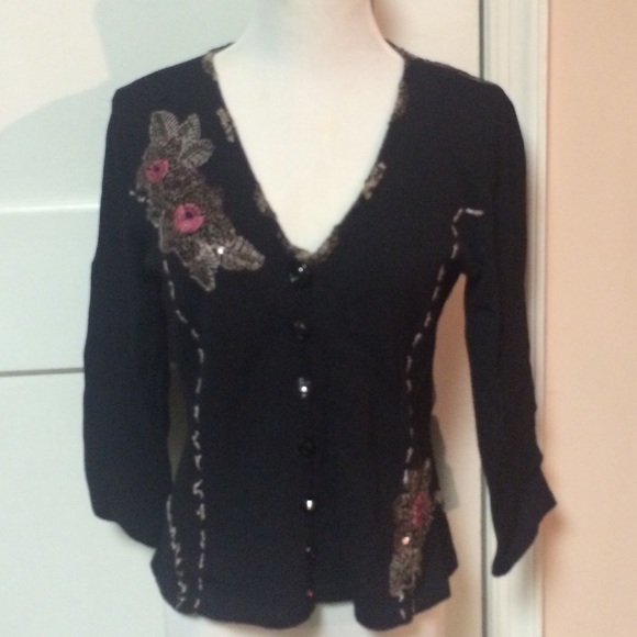 Julie's Bottega rayon sweater small sheer back - Picture 1 of 4