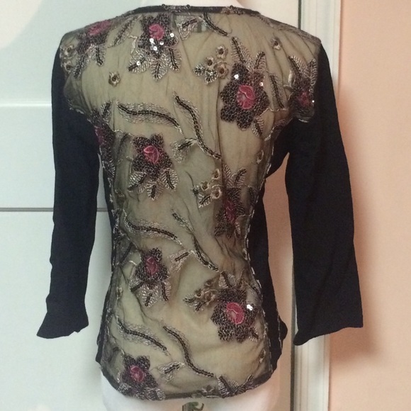 Julie's Bottega rayon sweater small sheer back - Picture 2 of 4