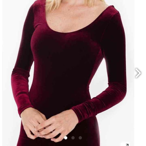 American Apparel red velvet dress