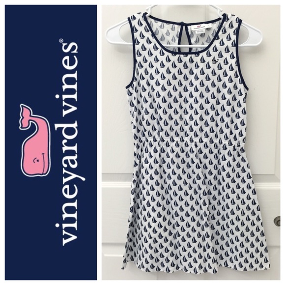 Vineyard Vines Girl's Tiny Boat Print Dress