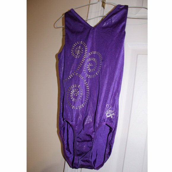 Purple Sequined Gk Gymnastics Leotard