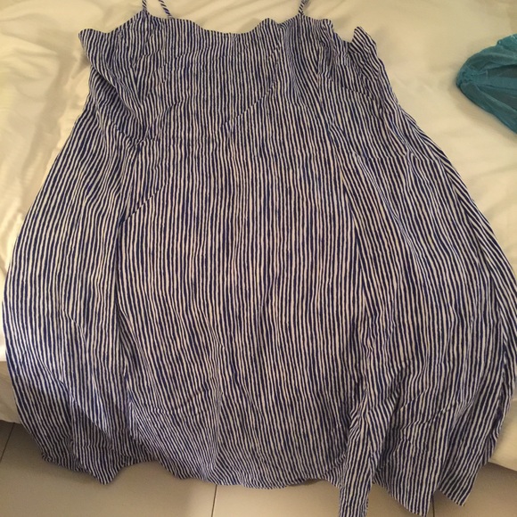 Blue/white stripe maxi dress