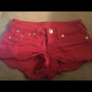 Hot pink true religion jean shorts