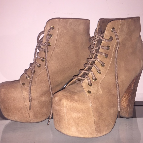 SOLD! Jeffrey Campbell Taupe Suede Litas!