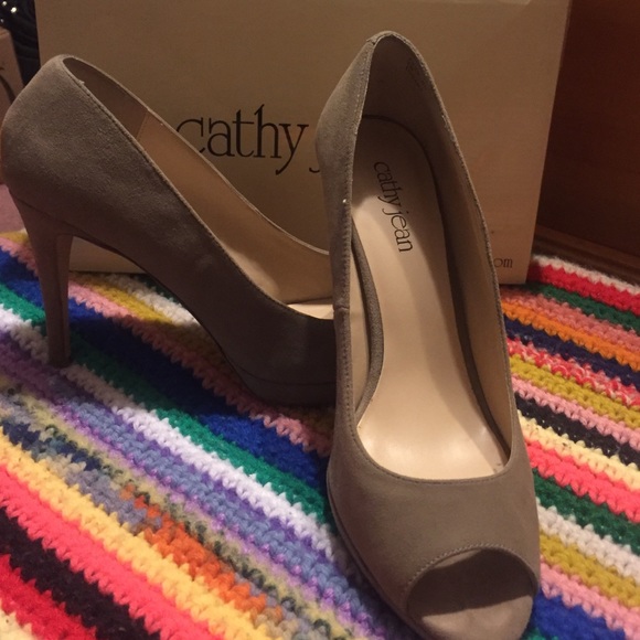 Suede heels 4" heel 1/2" platform