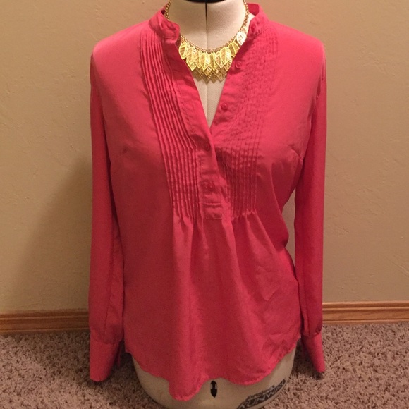 Merona Pink Coral Long Sleeve Blouse