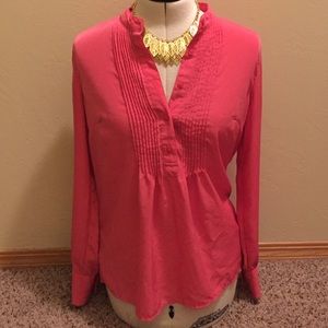 Merona Pink Coral Long Sleeve Blouse