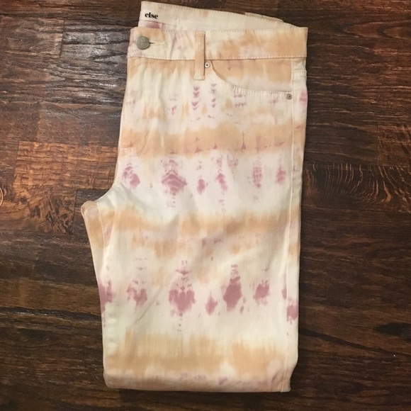 Funky patterned skinny jeans.